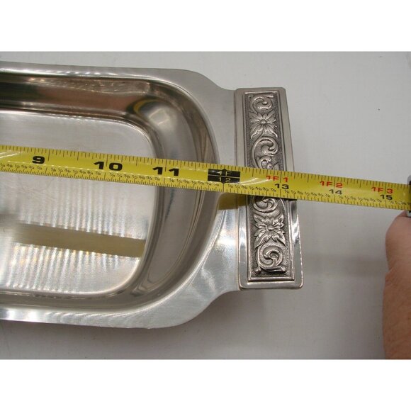 Serving Tray Platter Dish Danish Modern MCM Stainless International Decorator - Picture 9 of 11